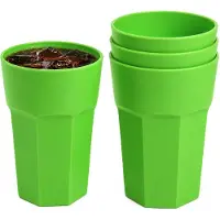 PlasticForte onbreekbaar drinkglas - 24x - kunststof - groen - 520 ml - drinkglazen - lichtgewicht - 9 x 13 cm - stapelbaar
