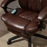 HAUSS SPOLE Bureaustoel 68,5 X 68,5 X 113-121 Cm - Massage Met Voetensteun - Voor Thuiswerk En Kantoor - Kunstleer - Bruin