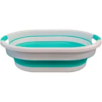 Mannsberger Aqua Laser Opvouwbare Wasmand Groen met Witte Strepen – 26 Liter