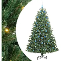 vidaXL Kunstmatige Hinged Kerstboom Groen 210 cm PVC en Metalen