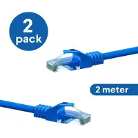 Danicom CAT6 UTP patchkabel - 2 meter blauw - CCA - 2 stuks - netwerkkabel - internetkabel - UTP kabel - RJ45 - 1000 mbit/s