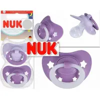 Nuk First Choice Fopspeen – Siliconen – Set fopspenen Day & Night - Paars - 2 stuks- 0-6m