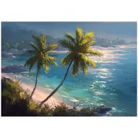 WALLARENA - Behang 200x140 cm - Fotobehang - Vliesbehang - Palmbomen motif - Voor de slaapkamer van de salon - Op Flizelinie