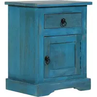 vidaXL Nachtkastje 40x30x50 cm massief mangohout blauw