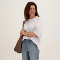 Je m'appelle Tee Top Stripes | Light Blue / Light Pink Light Blue / Light Pink Maat L