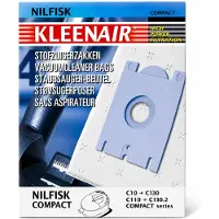 Kleenair - Stofzuigerzakken - 4 stuks + 1 filter - Geschikt voor Nilfisk Compact C10-C20, C110-C130 en compactsvac