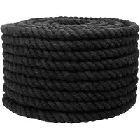 vidaXL Katoenen Touw 24 mm 25 m Zwart 100% katoen