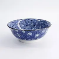 Tokyo Design Studio - Hana Blue Mixed Bowls - Ramen Kom - Tsuta Karakusa - 20,5 x 8 cm - 1200 ml