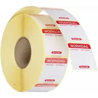 Hendi Herbruikbare voedselveiligheid dagstickers woensdag rood 25x25 mm met notitieruimte kleurgecodeerd 1000 per rol