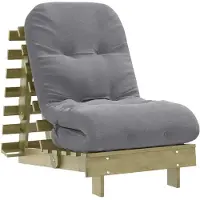 vidaXL Futon slaapbank met matras 60x206x11 cm geïmpregneerd hout