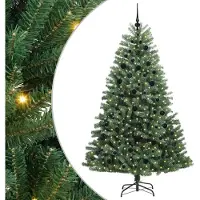 vidaXL Kunstmatige Hinged Kerstboom Groen 210 cm PVC en Metalen