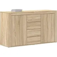 vidaXL Dressoir Sonoma Eik 120 x 36 x 69 cm Bewerkt hout