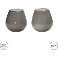 Vase the World Waxinelichthouder Tasman Elite - XSmall - Grijs - Set van 2 - Ø12,5 x H11,5 cm