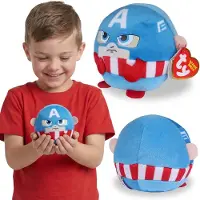 Sarcia.eu TY MARVEL Captain America ronde mascotte, om mee te gooien, zacht knuffeltje BEANIE BALLS 9 cm