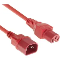 ACT AK5304 Netsnoer Stroomkabel C14 - C15 | Rood | 1,2 meter