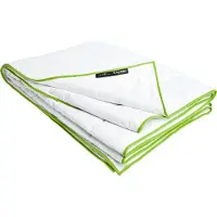 Blackroll RECOVERY BLANKET 155x220 cm – 4-seizoenen herstel- & verzwaringsdeken – Ademend katoen – Voor ontspanning & diepe slaap – Wit/Groen