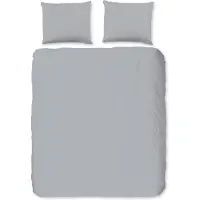 Good Morning dekbedovertrek Uni - Zilver - Flanel - 200x220
