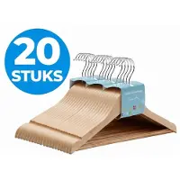 Acaza Kledinghangers - Kleerhangers - 20 Stuks - Kinder/Kinderen - 100% FSC-Gekeurd Duurzaam Hout - Lichte Eik Kleur