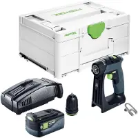 Festool CXS 18-Basic accuschroefboormachine 18 V 40 Nm borstelloos + 1x accu 5.0 Ah + snellader + systainer