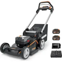 WORX WG749E, kantelmaaier, 46 cm breed, snijhoogte instelbaar van 2 tot 8 cm, opvangbak van 55 liter, werkt op accu