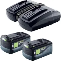 Festool energieset 2x BP 18 Li 5,0 HP-ASI HighPower accupack 18 V 5,0 Ah ( 2x 578519 ) + TCL 6 DUO dubbele lader ( 577017 )