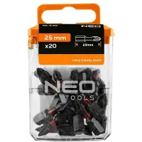 Neo Tools Slagbits PH1 x 25mm 20 Stuks - S2 Staal