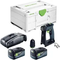 Festool CXS 18-Basic accuschroefboormachine 18 V 40 Nm borstelloos + 2x accu 5.0 Ah + snellader + systainer