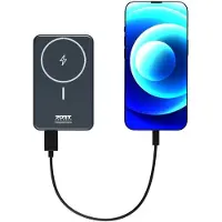 Port Designs 907005 Black - Powerbank 10000 mAh - USB-C - USB-A - draadloos opladen - MagSafe-compatibel - zwart