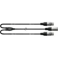 Cordial CFY0.3MFF Y-Adapterkabel Splitkabel XLR Male naar 2x XLR Female 30cm