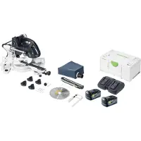 Festool KAPEX KSC 60 EB-Basic accu afkortzaag 18 V / 36 V 216 mm borstelloos + 4x accu 5.0 Ah + lader + Systainer