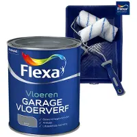 Flexa Voordeelpakket Garagevloerverf - Grijs Waterborne - 750 ML + Muurverf Roller - 5 Delig
