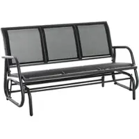 MODFU Tuinschommelbank Voor 3 Personen - Schommelfunctie - Metaal - Zwart - 147 X 75 X 85 Cm