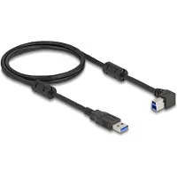 DeLOCK USB-A - USB-B haaks (rechts) kabel | USB3.0 5 Gbps | 10W | zwart | 1 meter