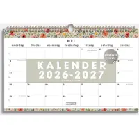 De Hobbit Maandkalender Schooljaar 2026-2027 A3 Vintage Bloemen