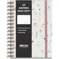 De Hobbit Ringband Agenda 2026-2027 A5 Aquarel Bloemetjes