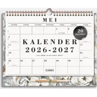De Hobbit Maandkalender 2026-2027 A4+ Witte Pioenrozen