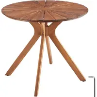 TecTake Ronde Houten Tuintafel - Ø70 x 62 cm - Acaciahout - Weerbestendig - Buitentafel - Bistrotafel - Bijzettafel - Tafeltje voor Balkon en Terras - Ook voor Binnen