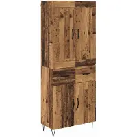 vidaXL Highboard Oud Hout 69,5 x 34 x 180 cm Bewerkt hout
