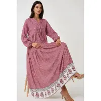 Hiccups for Kids Geprinte V-Hals Maxi Jurk