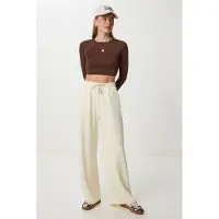Happiness İstanbul Brede Pijpen Sweatpants met Touwsluiting