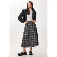 Happiness İstanbul Hoge Taille Midi Rok met Knoopsluiting