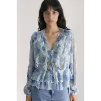 Hiccups for Kids Rimpelige V-hals Patroon Blouse
