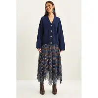 Bianco Gestreepte Ruit Midi Rok
