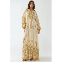 Hiccups for Kids Geprinte Maxi Jurk met V-hals en Knoopdetails