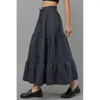Hiccups for Kids Elastische Taille Gecontroleerde Geknoopte Laagjes Maxi Rok