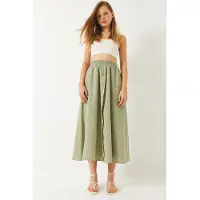 Bianco Textuur Maxi Rok met Knopen Sluiting