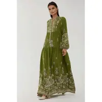 Hiccups for Kids Bedrukte Lange Mouwen Viscose Maxi Jurk