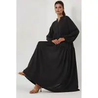Hiccups for Kids Gestructureerde V-hals Maxi-jurk met knoopdetails