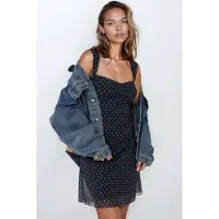 Hiccups for Kids Polkadot Mouwloze Mini Tule Jurk met Vierkante Halslijn
