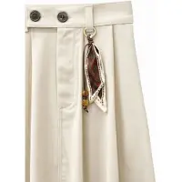 MixRay Hoge Taille A-Lijn Midi Rok met Accessoires